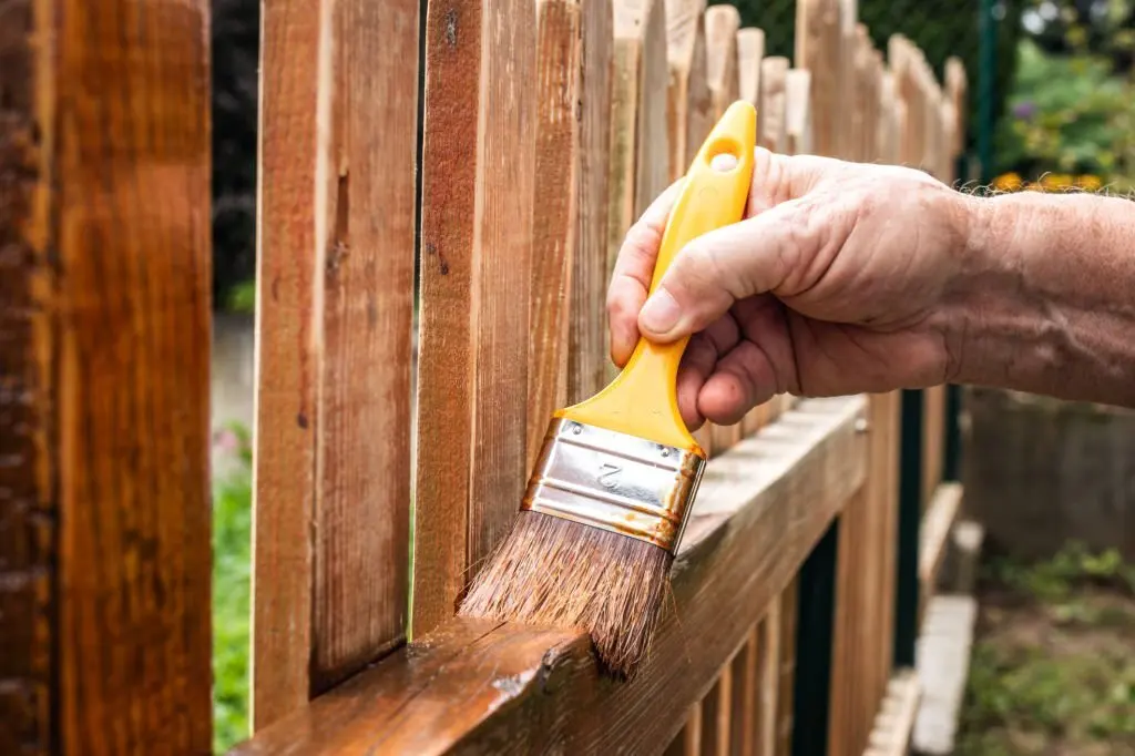 staining a fence