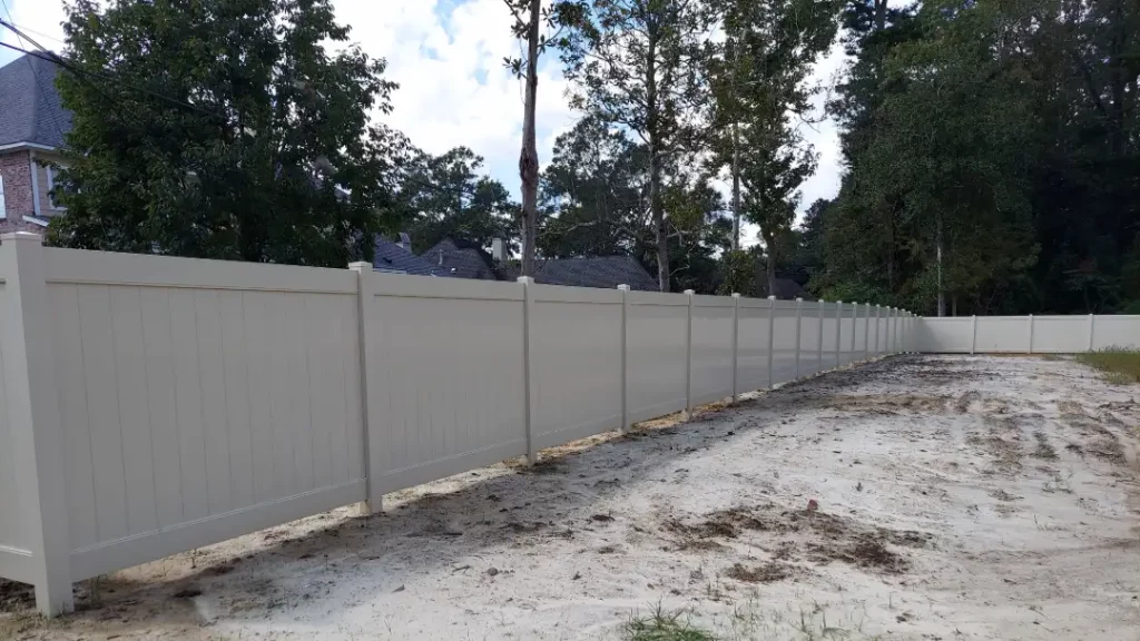 vinyl pvc fence installation in livingston la