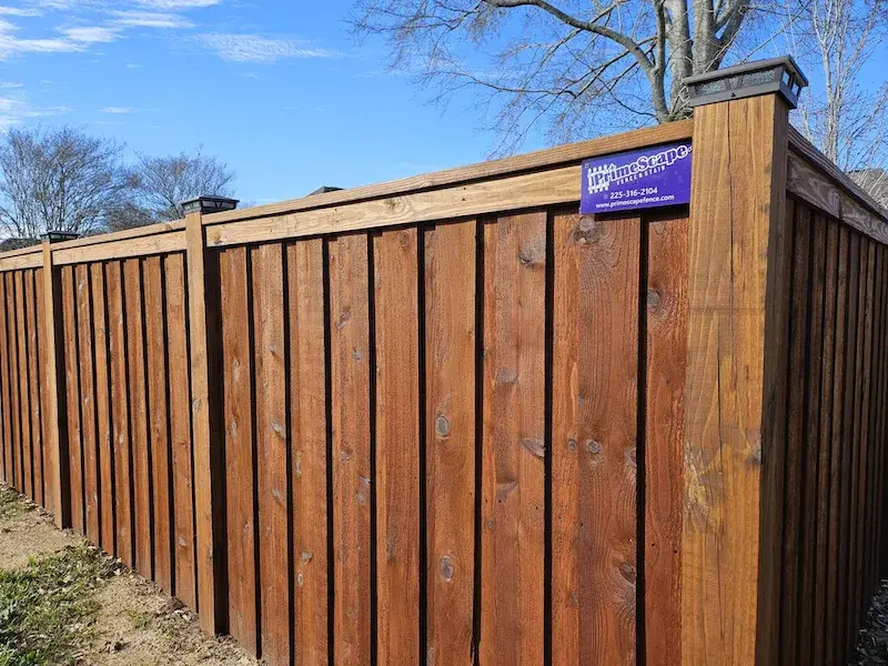 stained fence from primescape fence in livingston louisiana