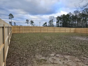 inside view light wooden fence