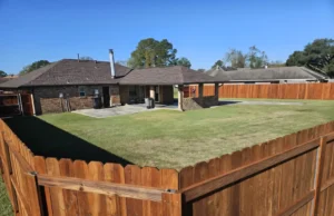 large backyard wooden fence