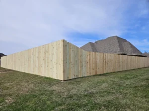 light wooden fence corner view