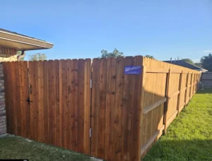wooden fence gate side view