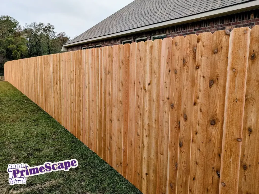 new wooden privacy fence dog ear boards