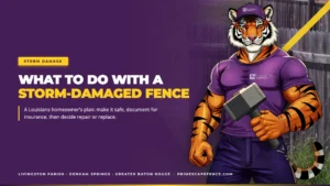 What to do with a storm-damaged fence in Louisiana, a Primescape Fence and Stain guide
